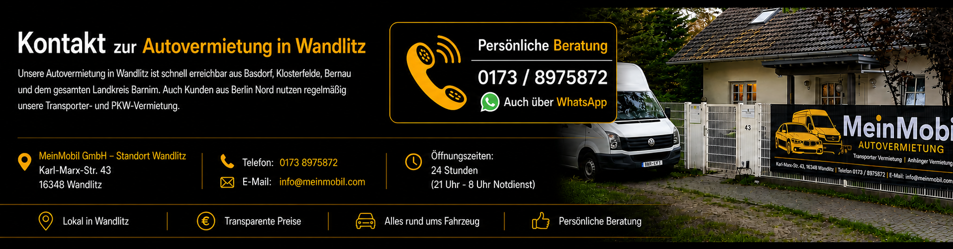 Kontakt WhatsApp und Telefon – MeinMobil Wandlitz