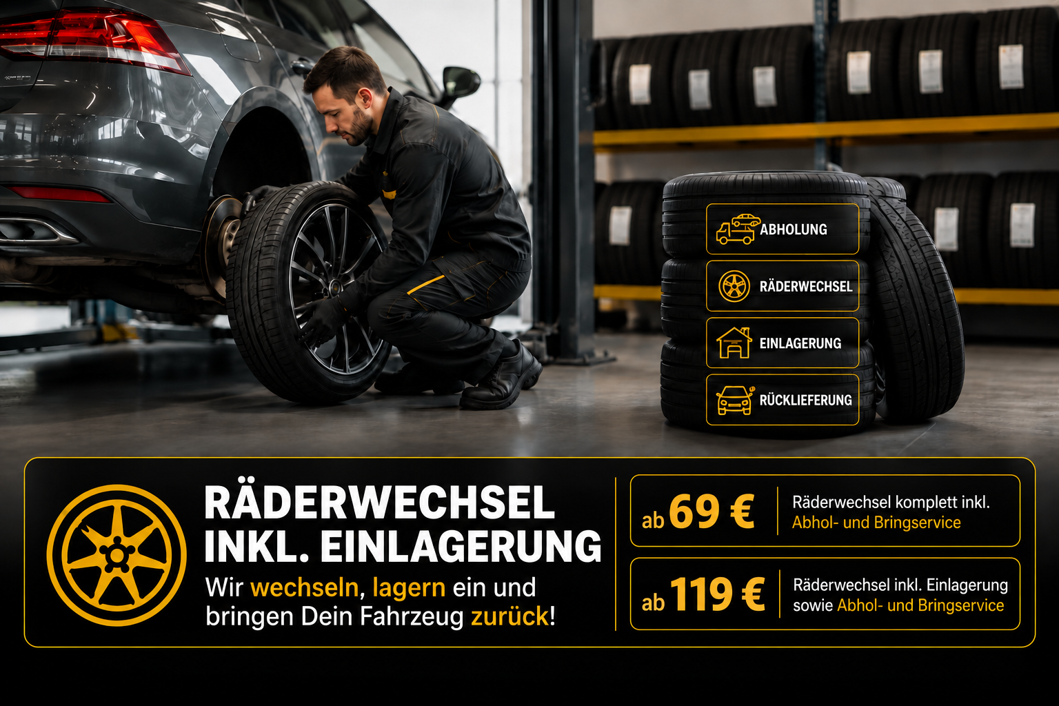 Räderwechsel inkl. Einlagerung in Wandlitz bei MeinMobil